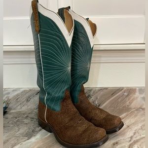 Exotic Leather Boots - Rios of Mercedes - Mens size 10.5 EE Cowboy Western